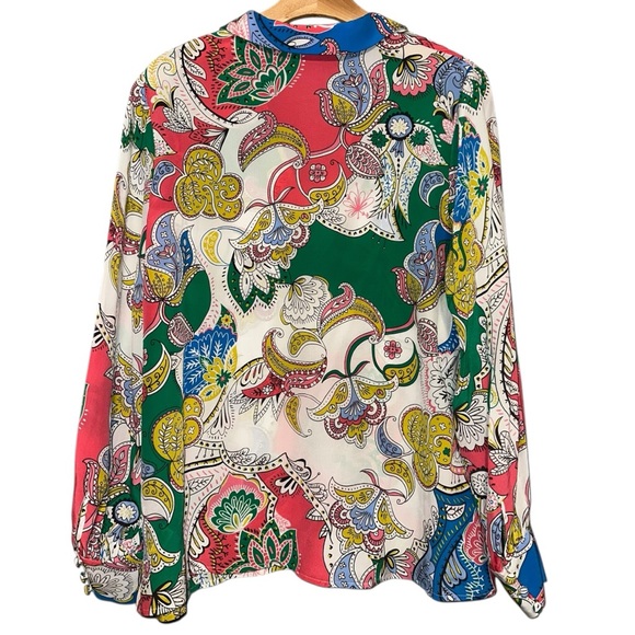 Boden Women’s Size 12 Cream Pink Paisley Silk Lilian Pullover Top Blouse - Picture 6 of 11